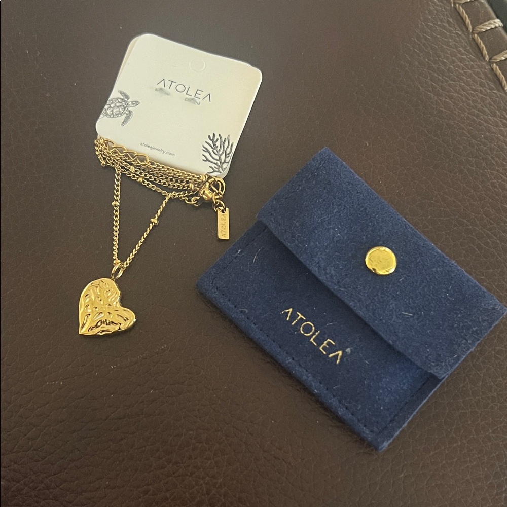 Atolea waterproof Gold Heart Necklace